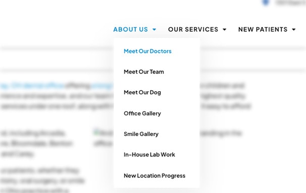 Dental website design features