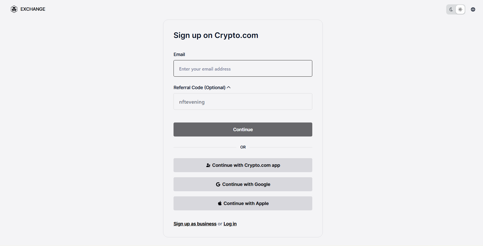 Step 1: Create a Crypto.com Account using Referral ID