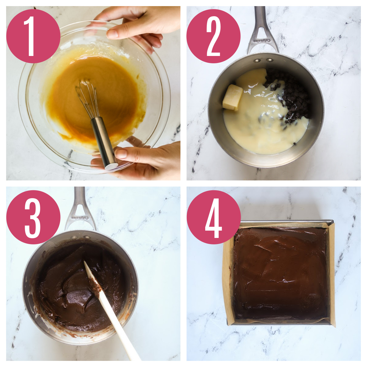 step by step photos of making peanut butter chocolate fudge