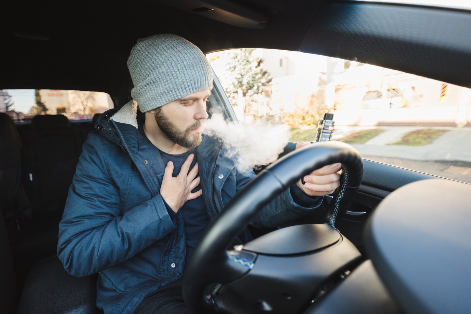 Man using cannabis vaping products