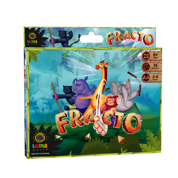 Fracto: A 3-in-1 Card Game for Learning Fractions - Age 8+