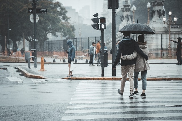couple, pedestrian, rain, raining, relationship, nature, together, street, outdoors