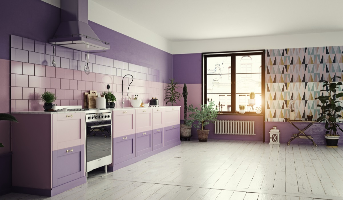Kitchen Summer-Colours Makeover: Painting Your Kitchen Cabinets for Spring & Summer - cabinetry colour ideas - purple pastel shades