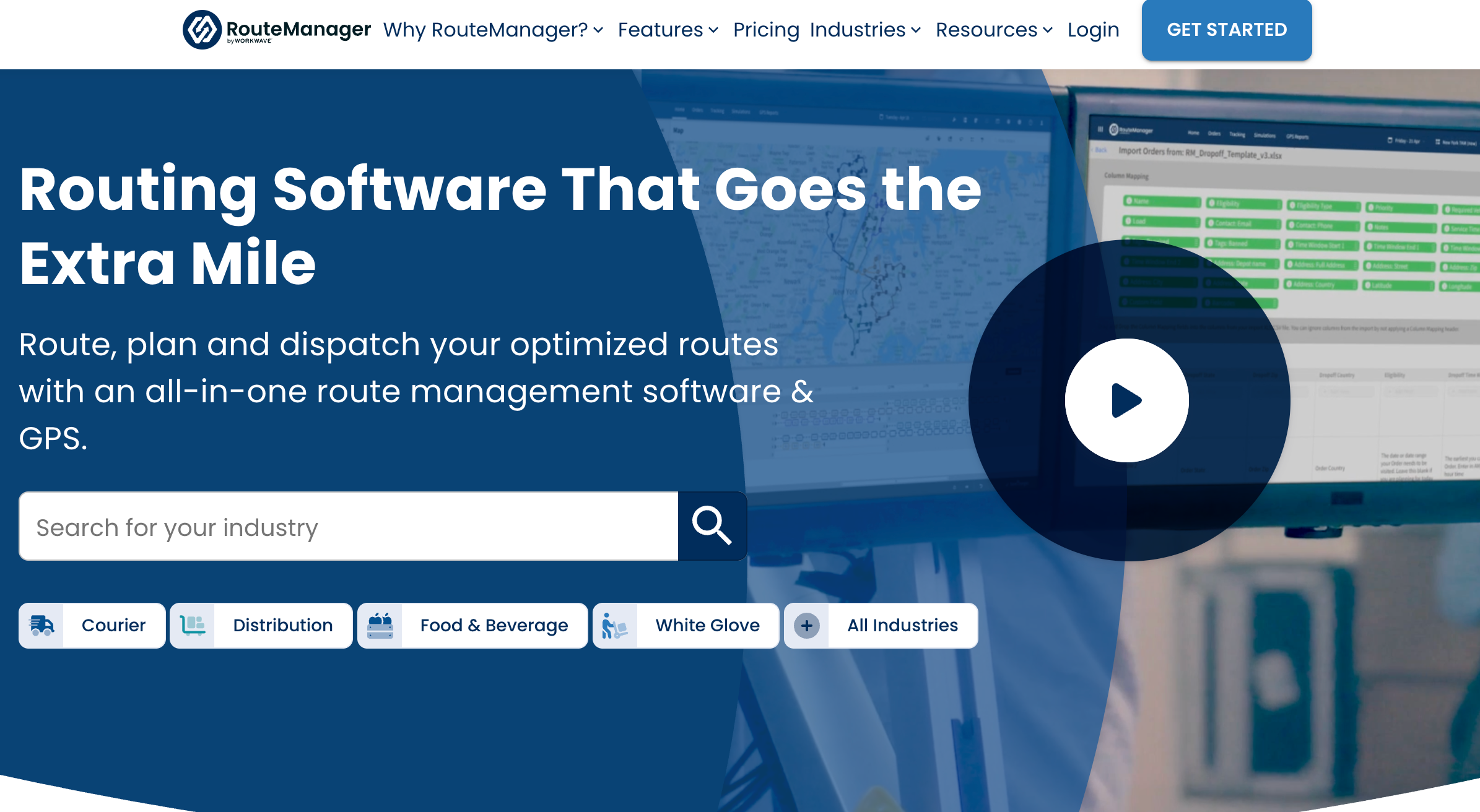 WorkWave homepage featuring delivery management software