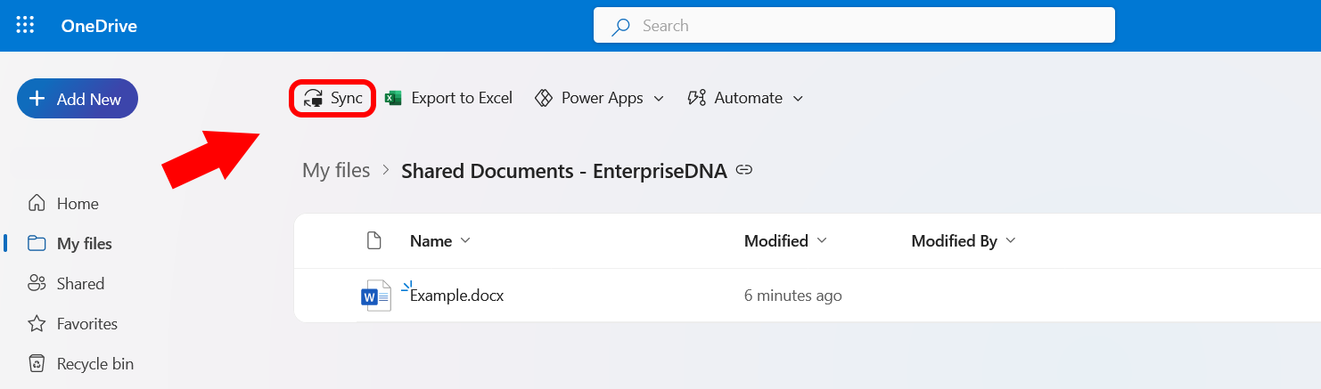 Existing file from sharepoint appears in OneDrive