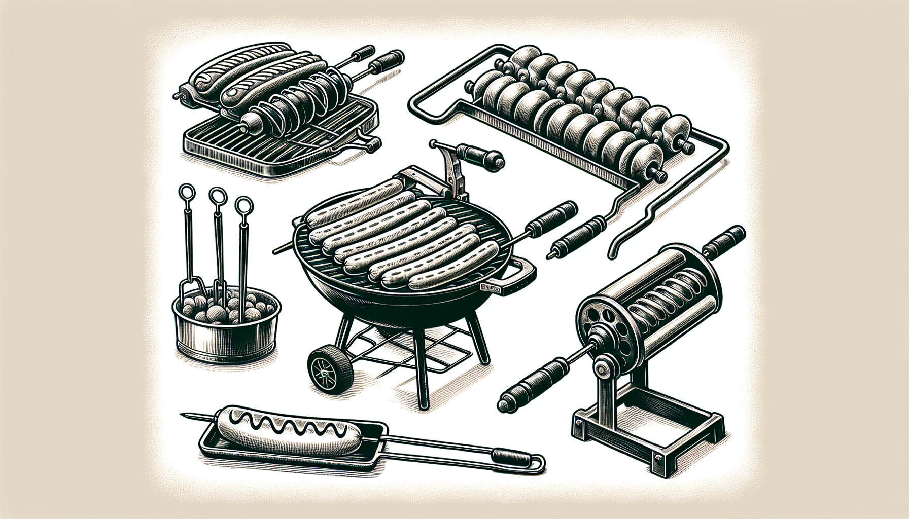 Illustration explaining common hot dog grill terminology