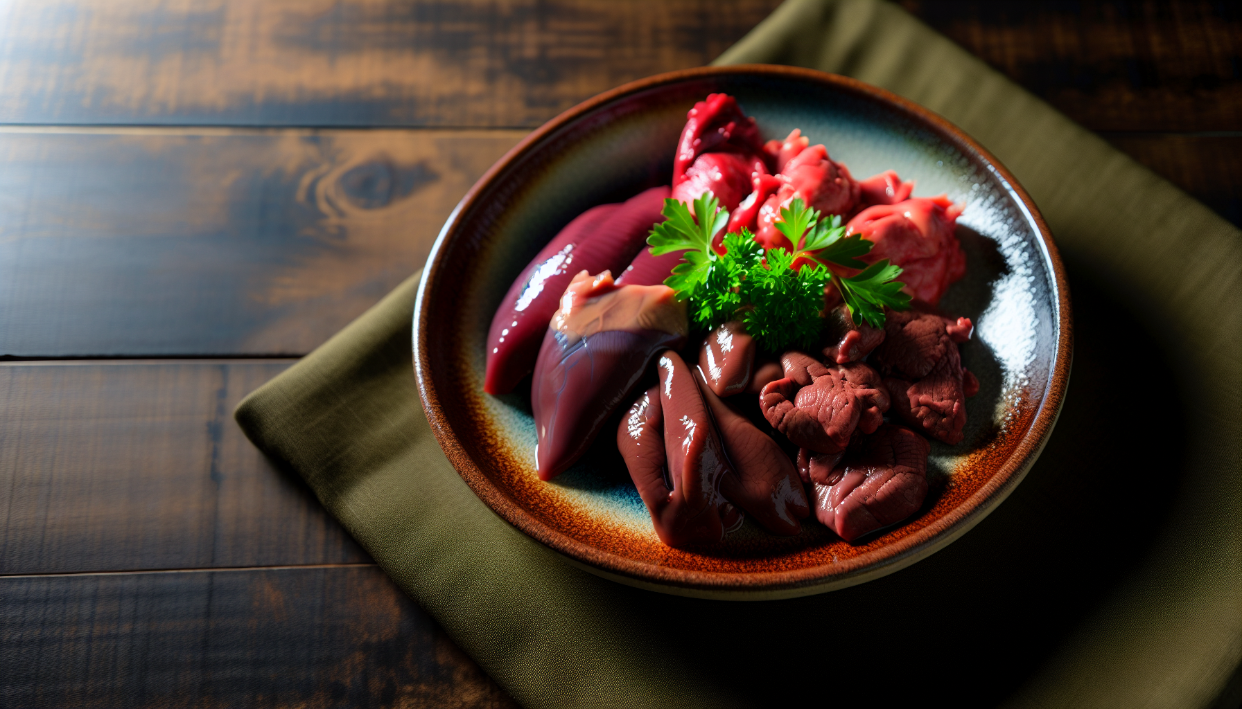 Plate of assorted organ meats