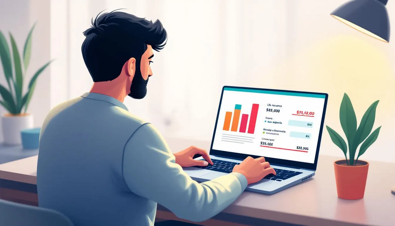 A person using a life insurance calculator to determine their coverage needs.