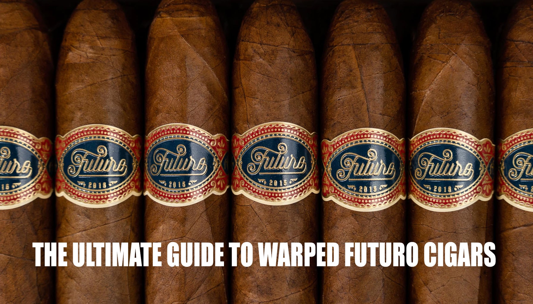 An illustration depicting various Warped Futuro cigars with a background of Nicaraguan landscapes.