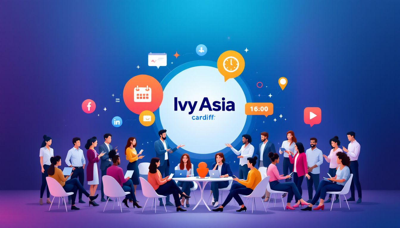 A gathering of attendees at Ivy Asia Cardiff, highlighting networking opportunities.