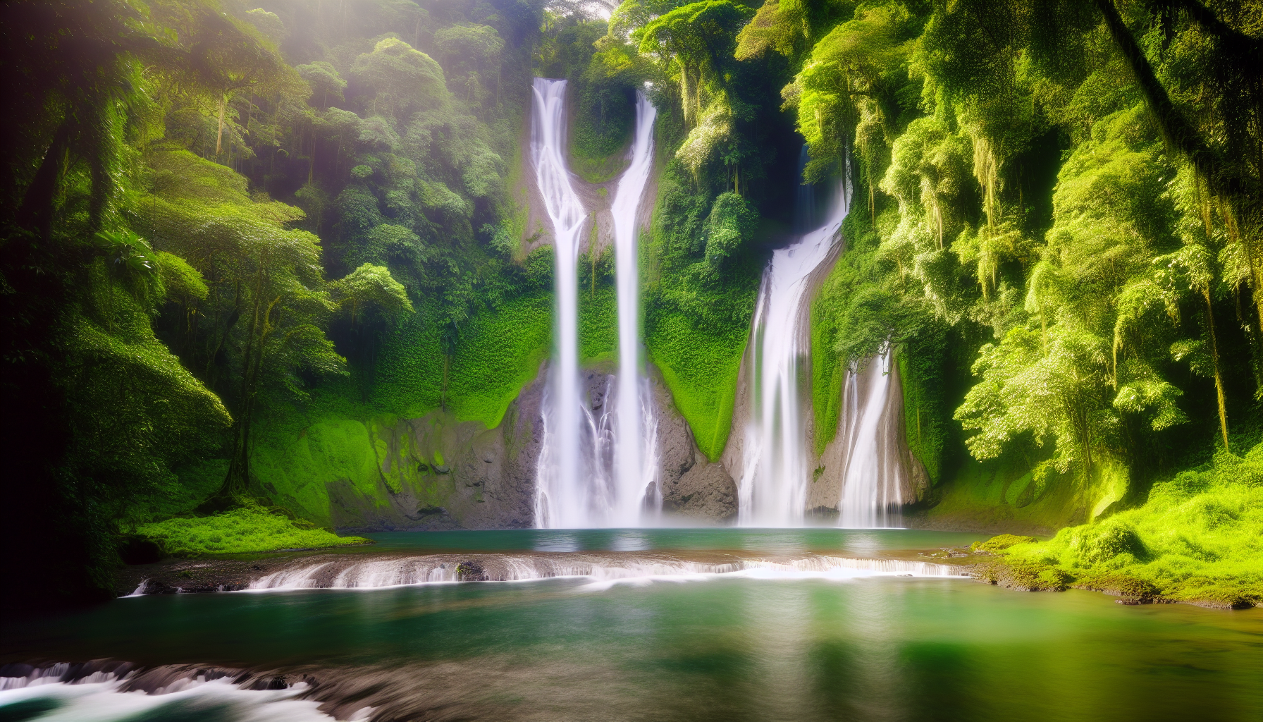 Scenic view of the Montezuma Waterfalls with lush jungle surroundings