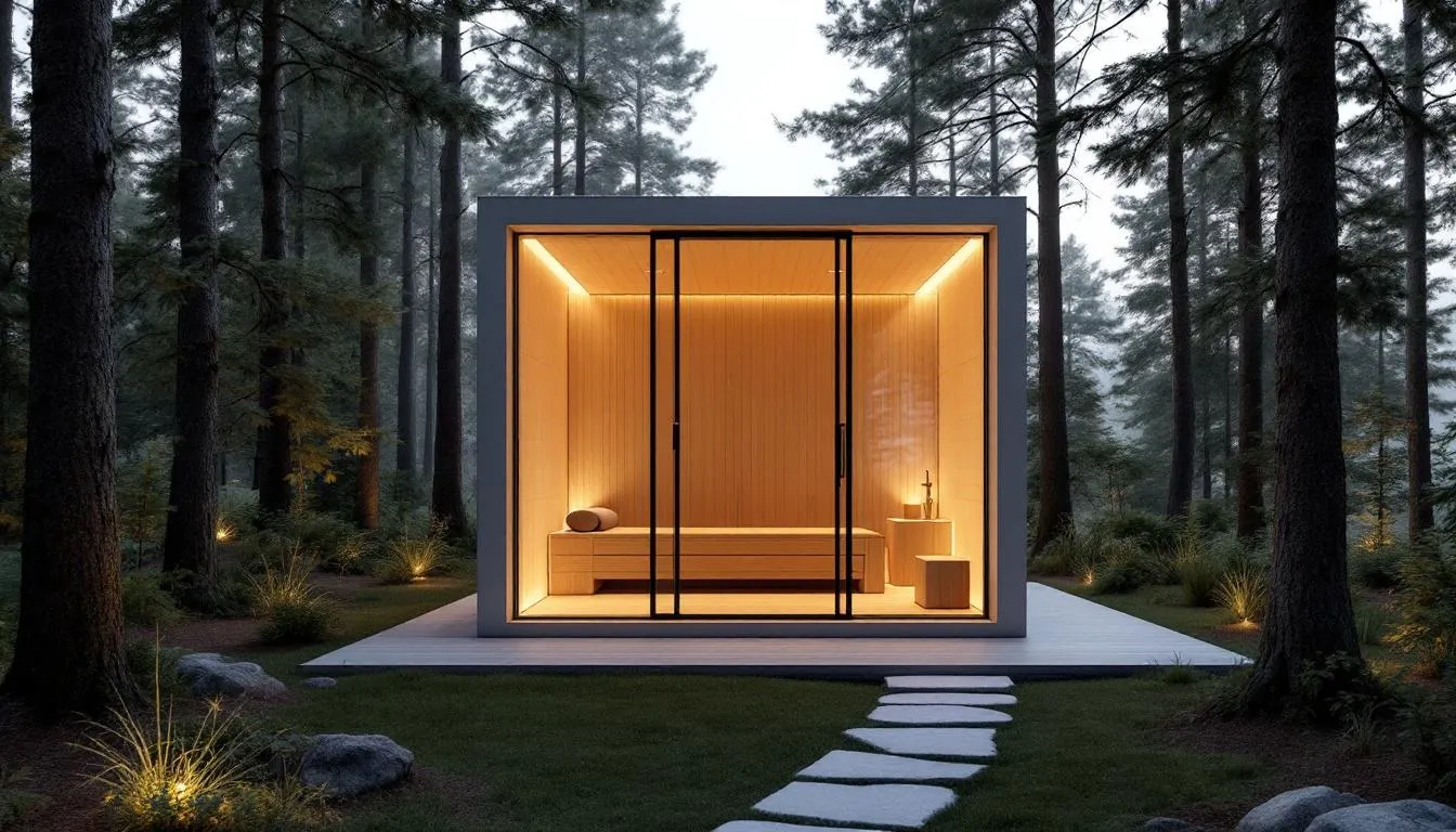A beautiful outdoor sauna surrounded by nature, ideal for a luxurious retreat.