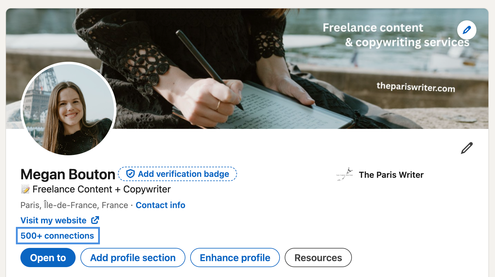 The link to access your connections list from your LinkedIn profile.