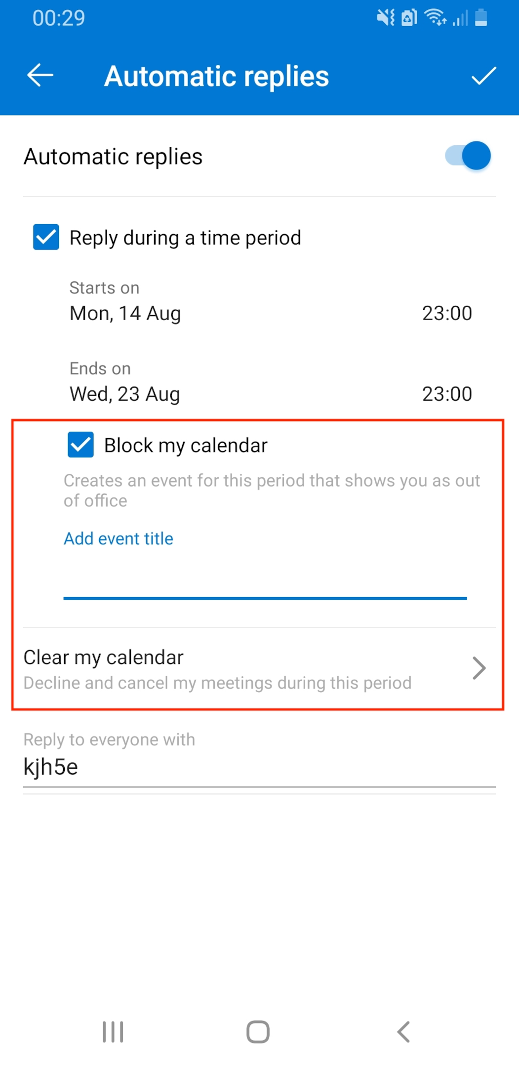 Follow same steps to manage calendar and invitations