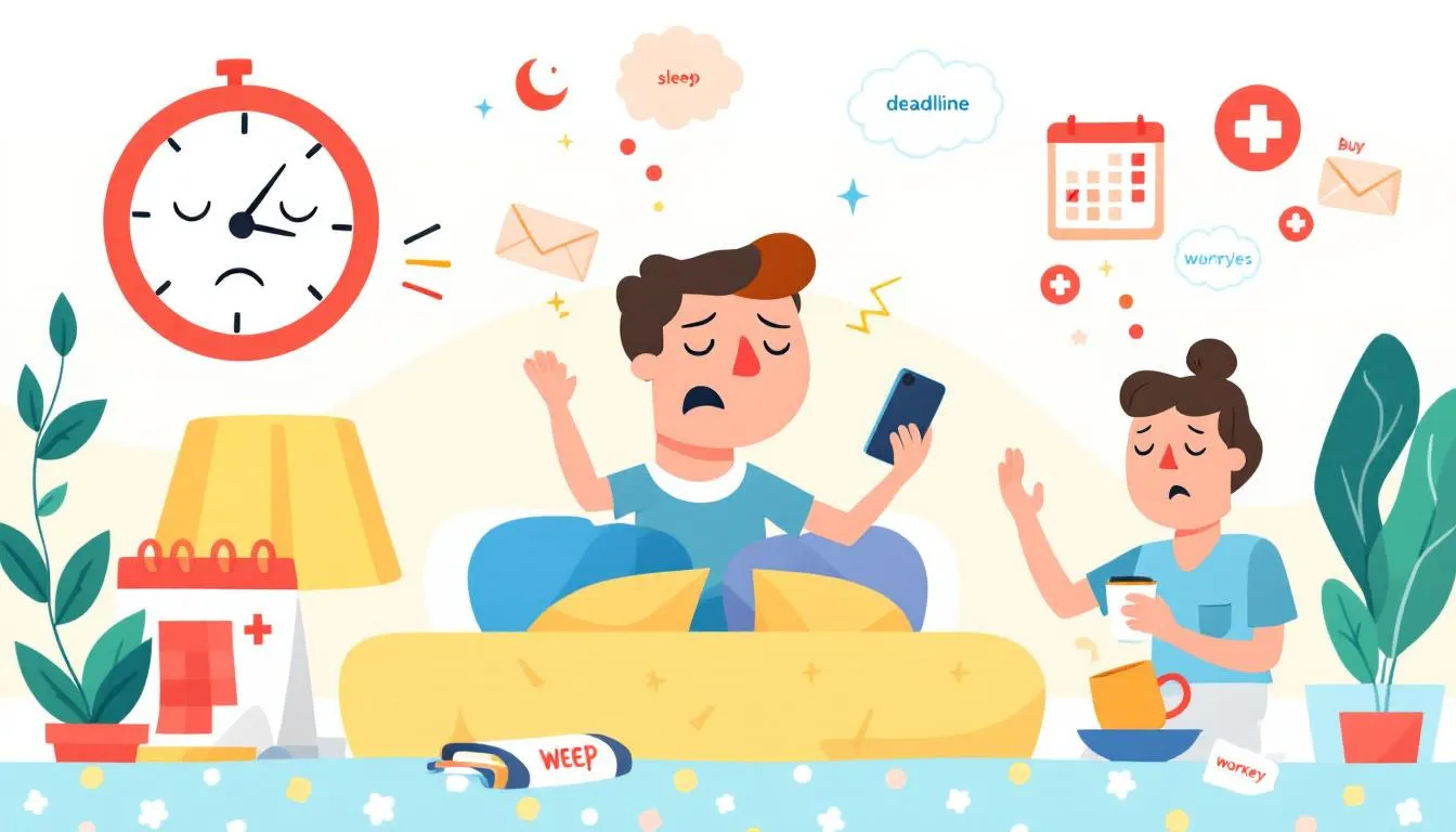Lifestyle factors affecting sleep, including stress and daily routines.