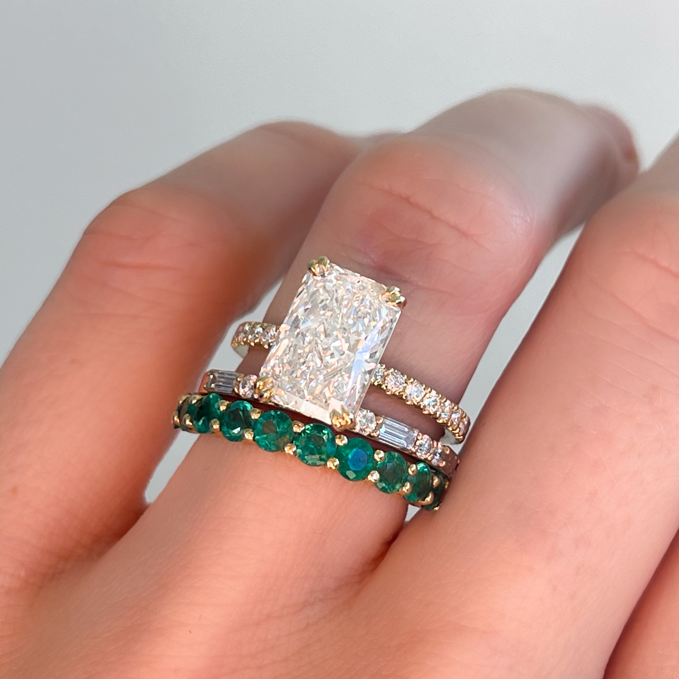 green emerald eternity band