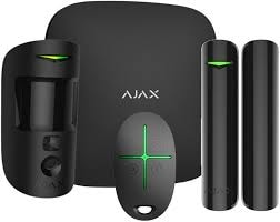 An illustration of various security systems and services available for home and business.