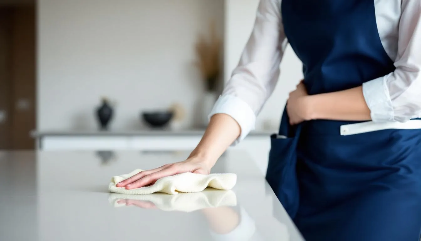 A professional housekeeper in action, demonstrating the benefits of hiring professional housekeepers.