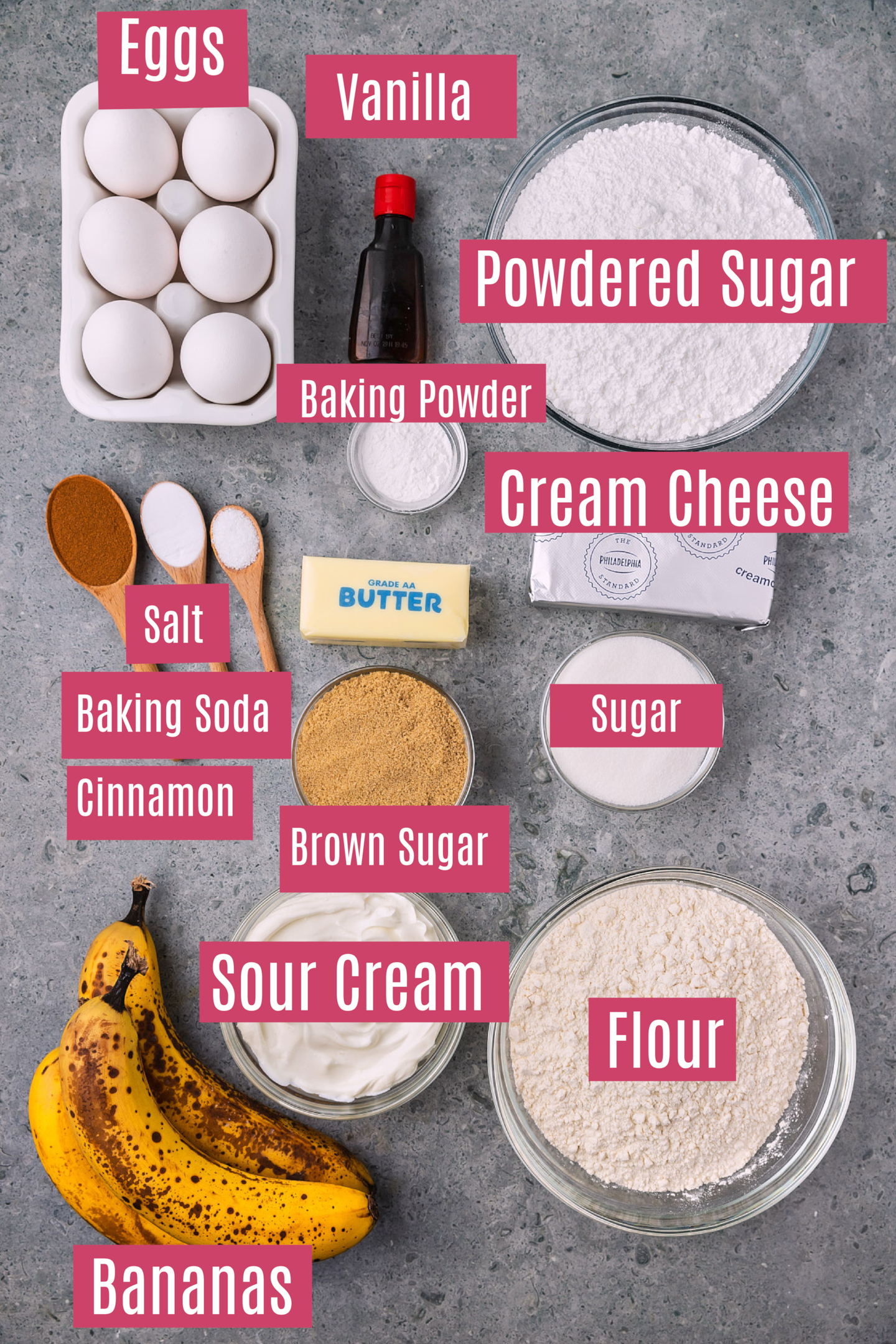 ingredients for banana cake recipe