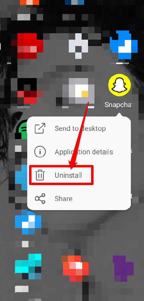 Uninstalling app option for android users