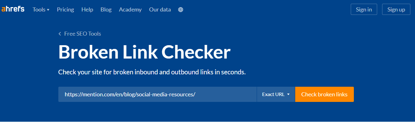 Ahref Broken Link Checker 