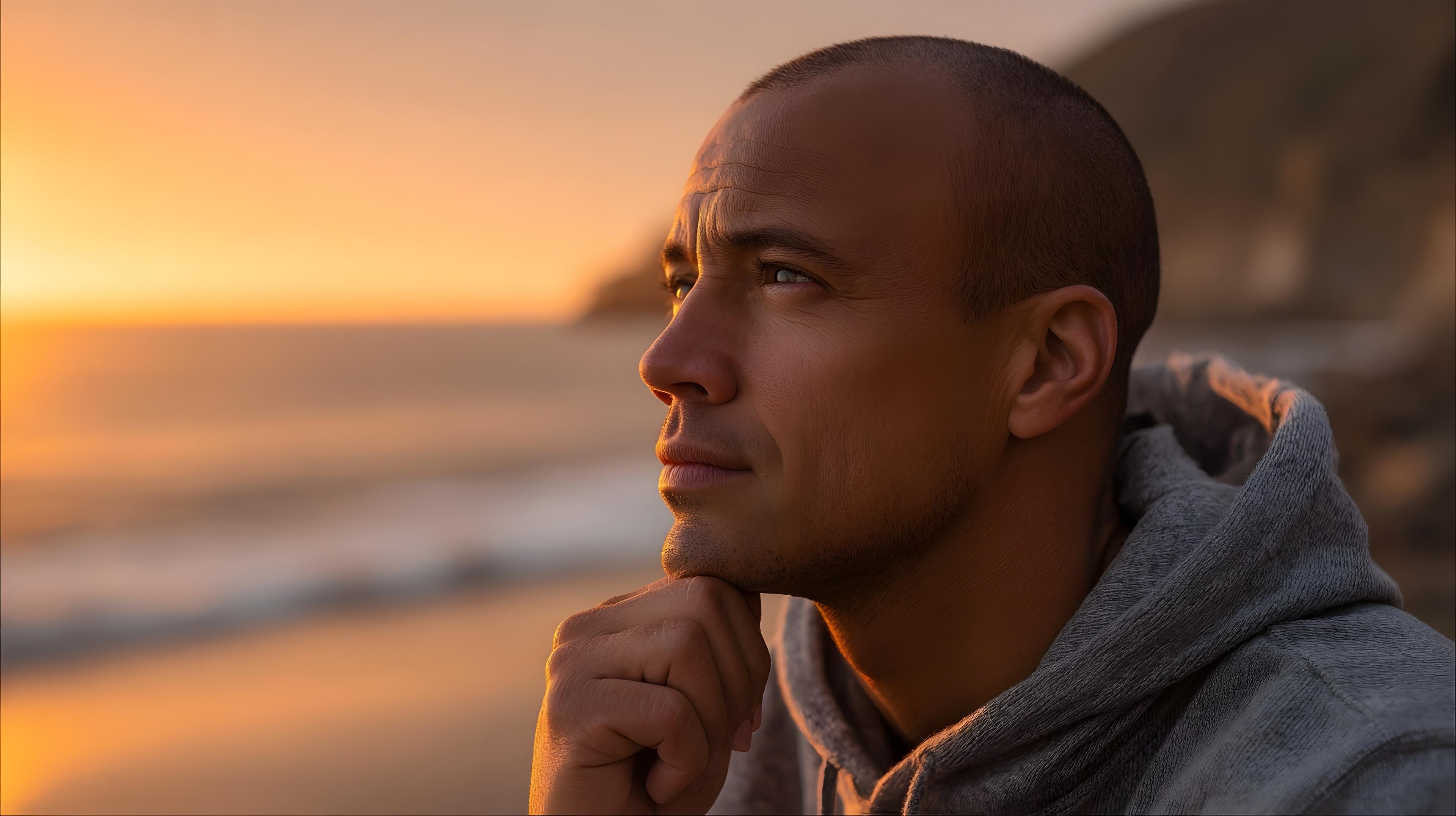 Man thinking about his well-being