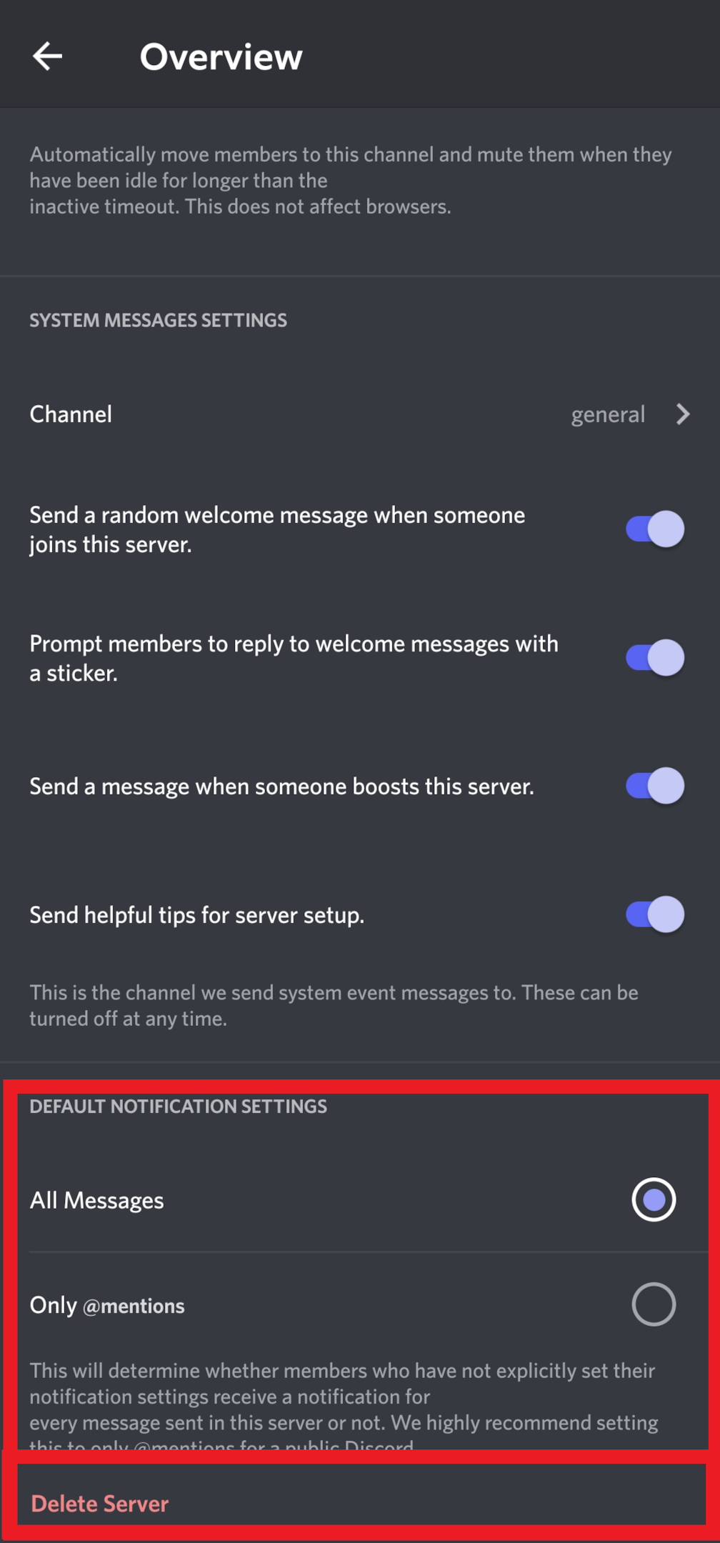 Discord Desktop - Delete Server - 1