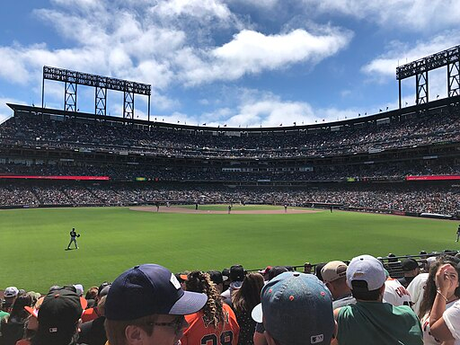 A group of people at Oracle Park in San Francisco