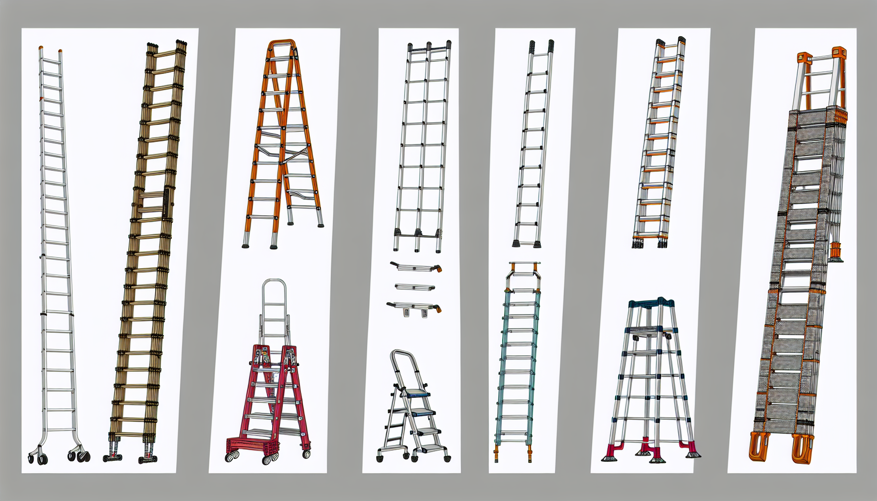Various types of ladders for different tasks