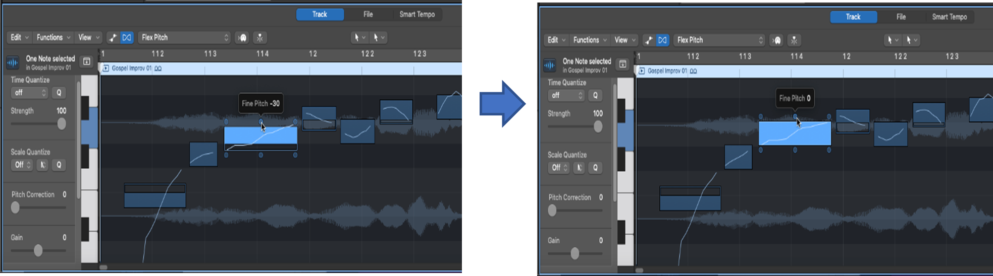 logic pitch correction