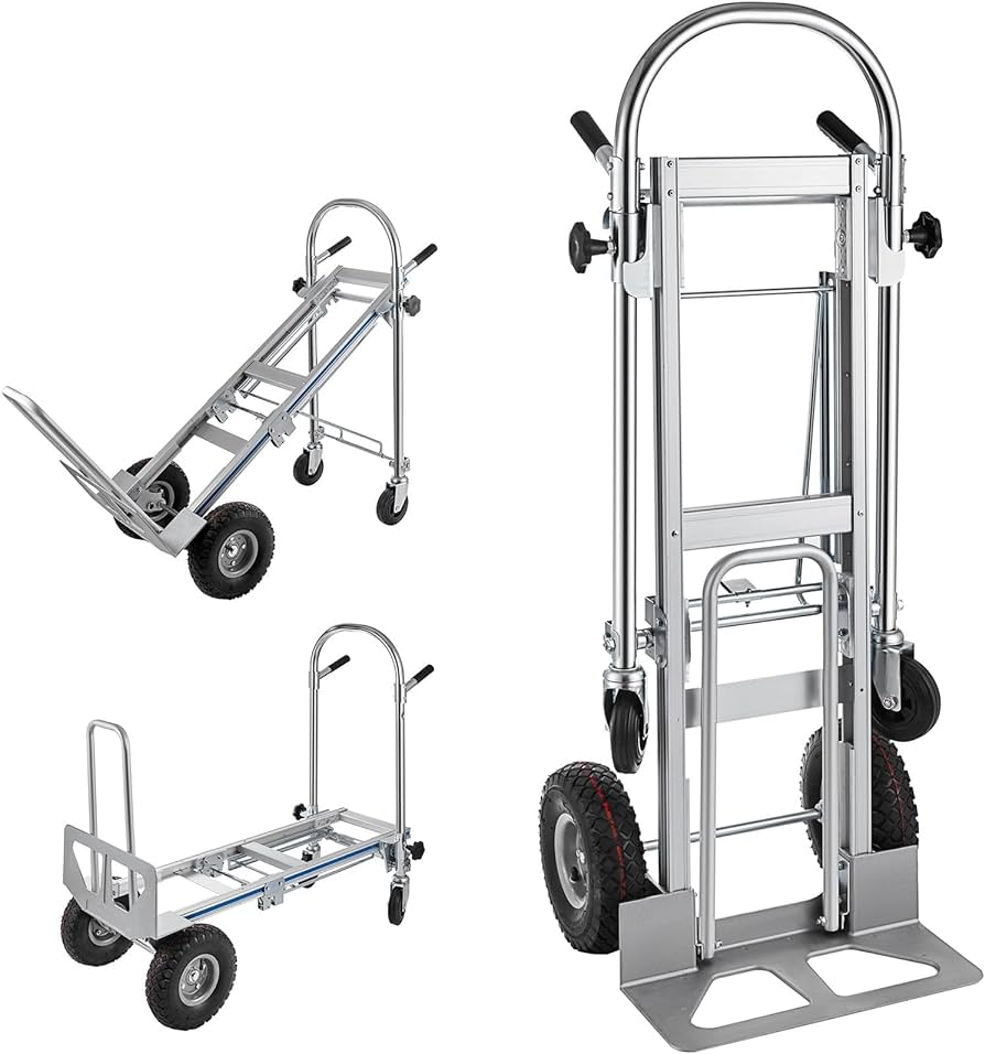 Convertible hand truck in upright position