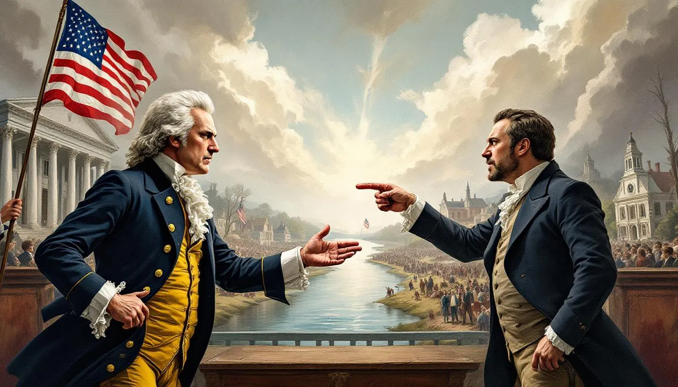 A visual comparison of arguments between Federalists and Anti-Federalists.