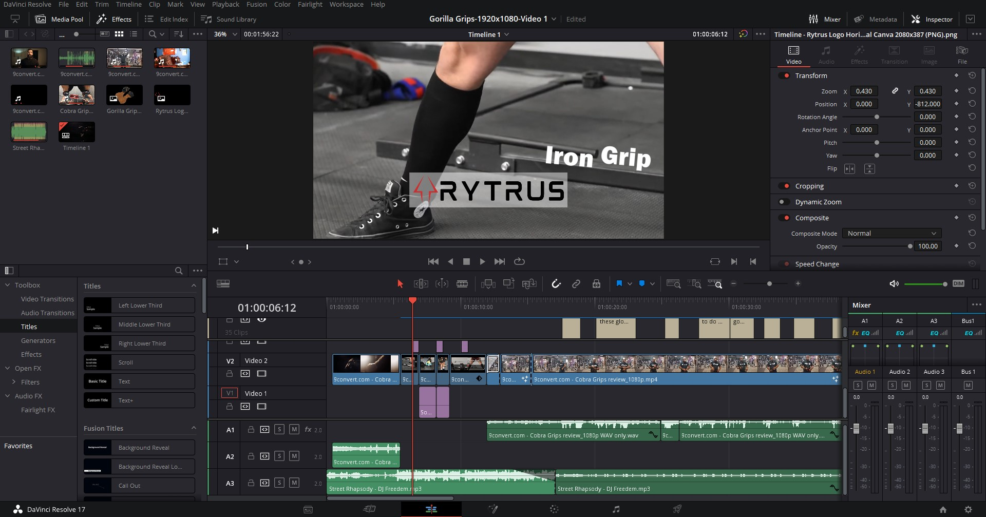 Video editing with Davinci Resolve