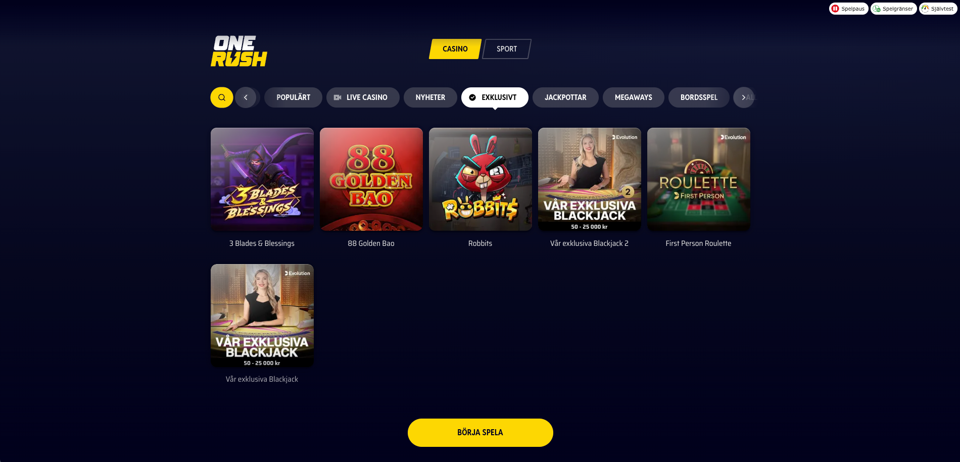 casino exklusiva spel - 21 år spela ansvarsfullt