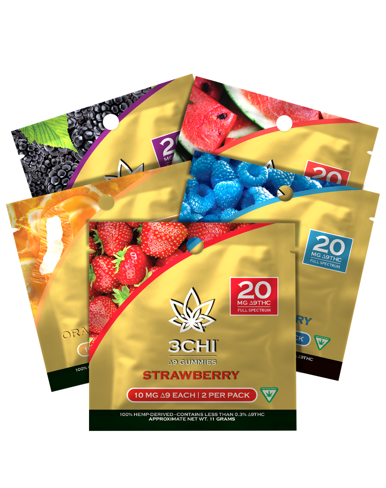 3CHI Delta 9 THC gummies come in a variety of flavors. Our blue raspberry flavor can give you that berry buzz feeling if you want a burst of berry flavor.