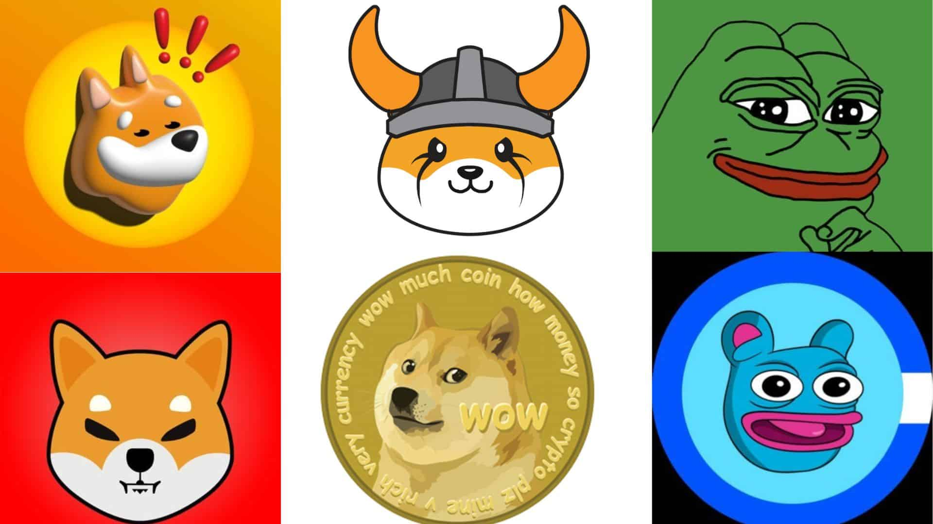 An image reflecting various memecoins including Dogecoin, Shiba Inu and more. 