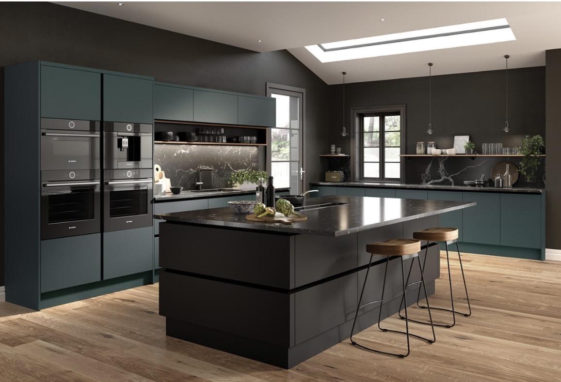 Kitchen island in modern kitchen