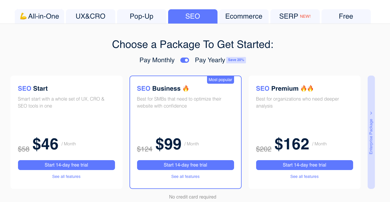 Plerdy's pricing options