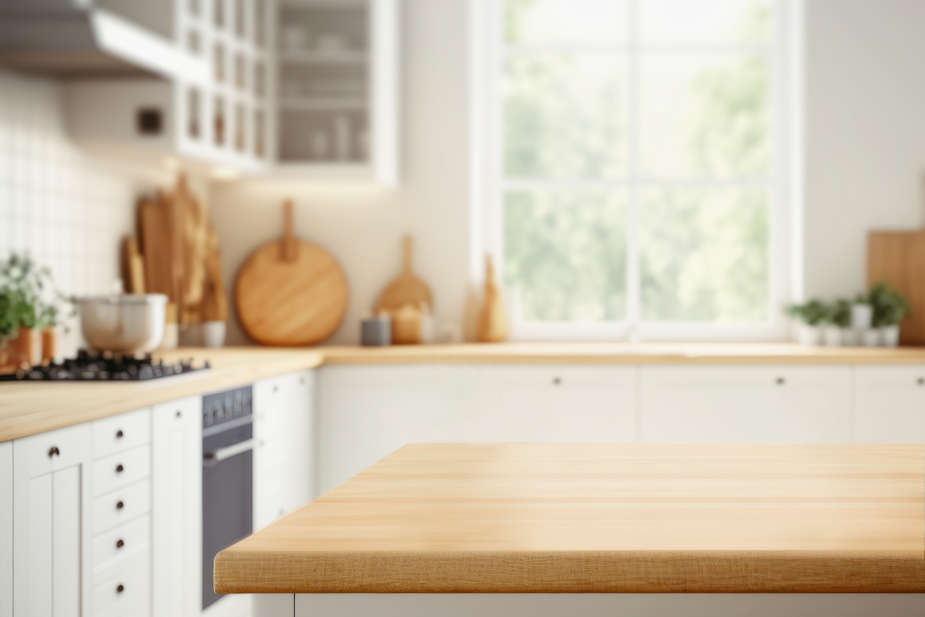 airy solid wood kitchen