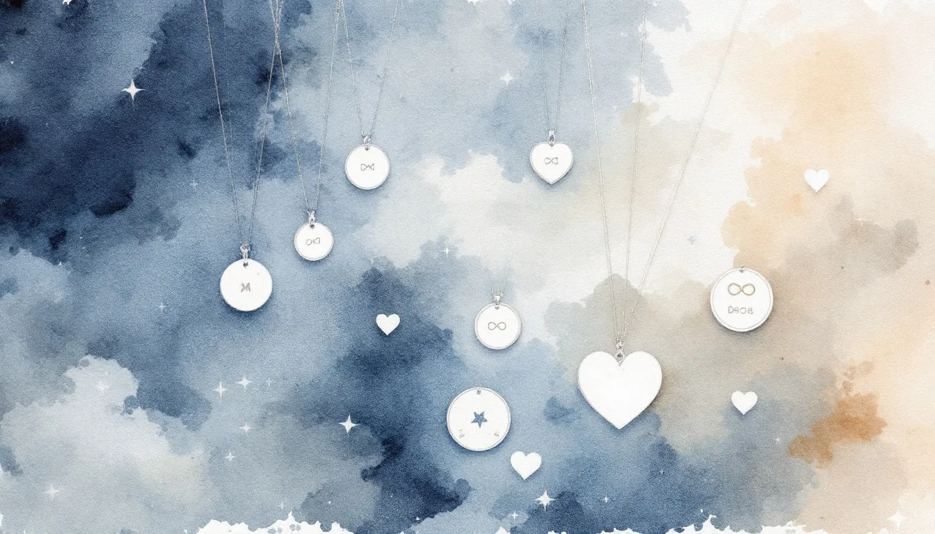 An array of memorial jewelry pieces designed to honor loved ones.
