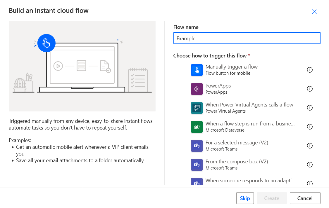 Microsoft flow trigger condition types