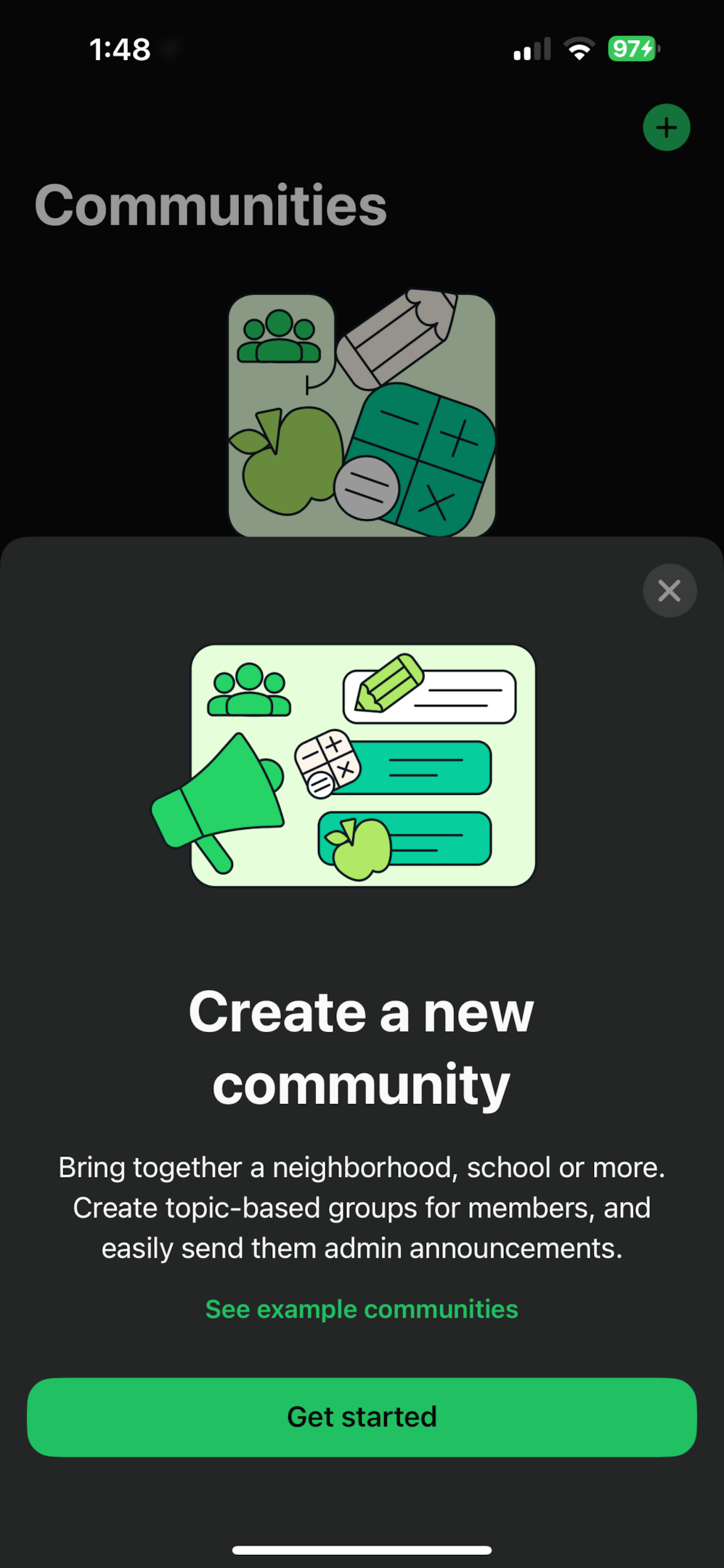 Step 2: Tap “Start a Community”