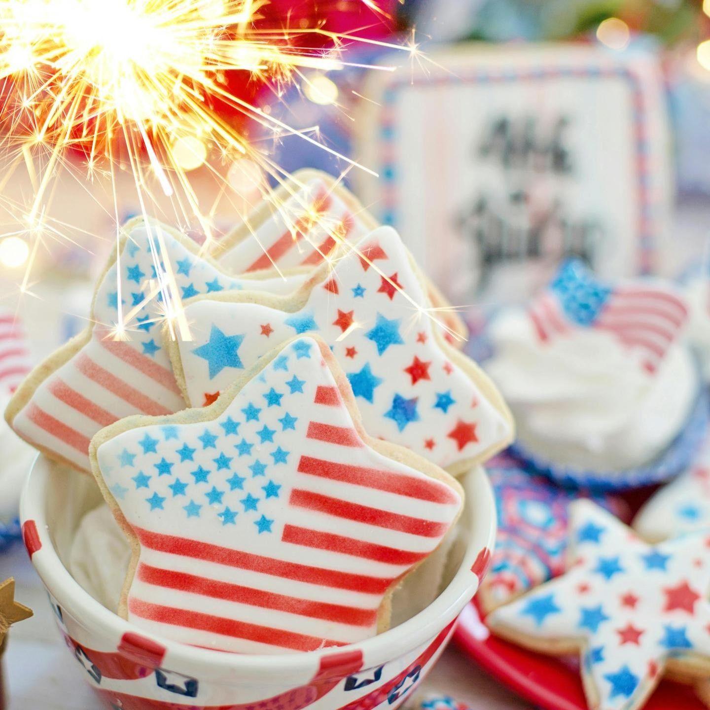 America 250 themed cookies and decorations