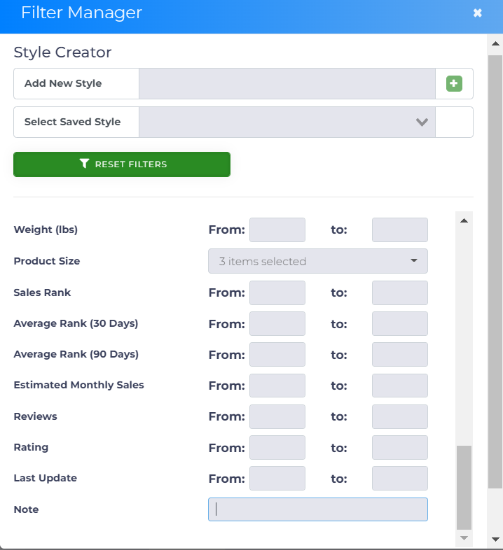 view data filters