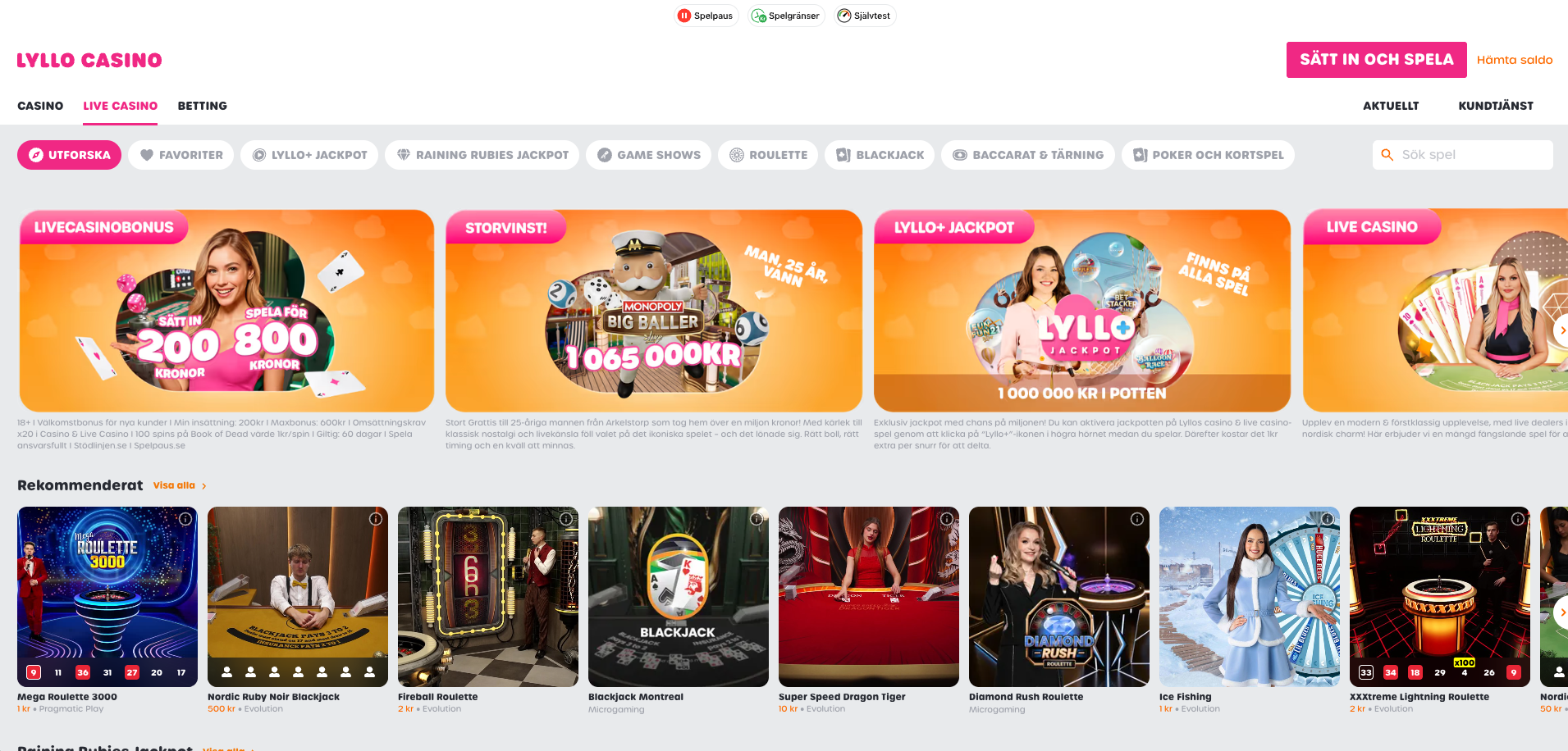 live casino lyllo casino
