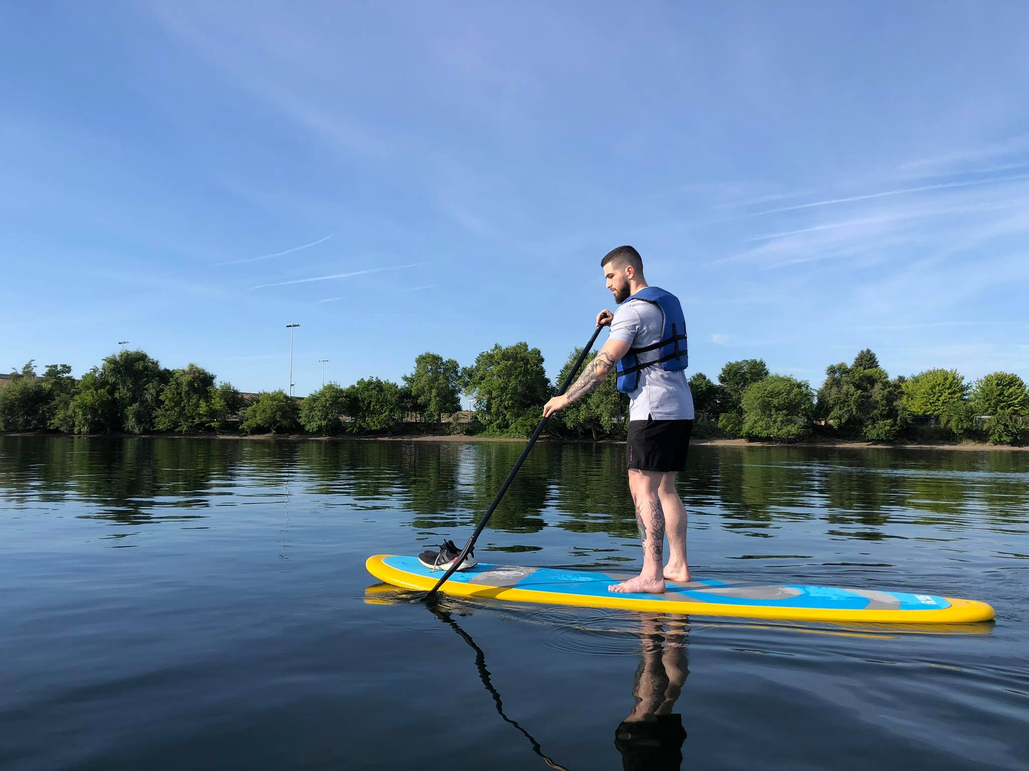 man on paddle board