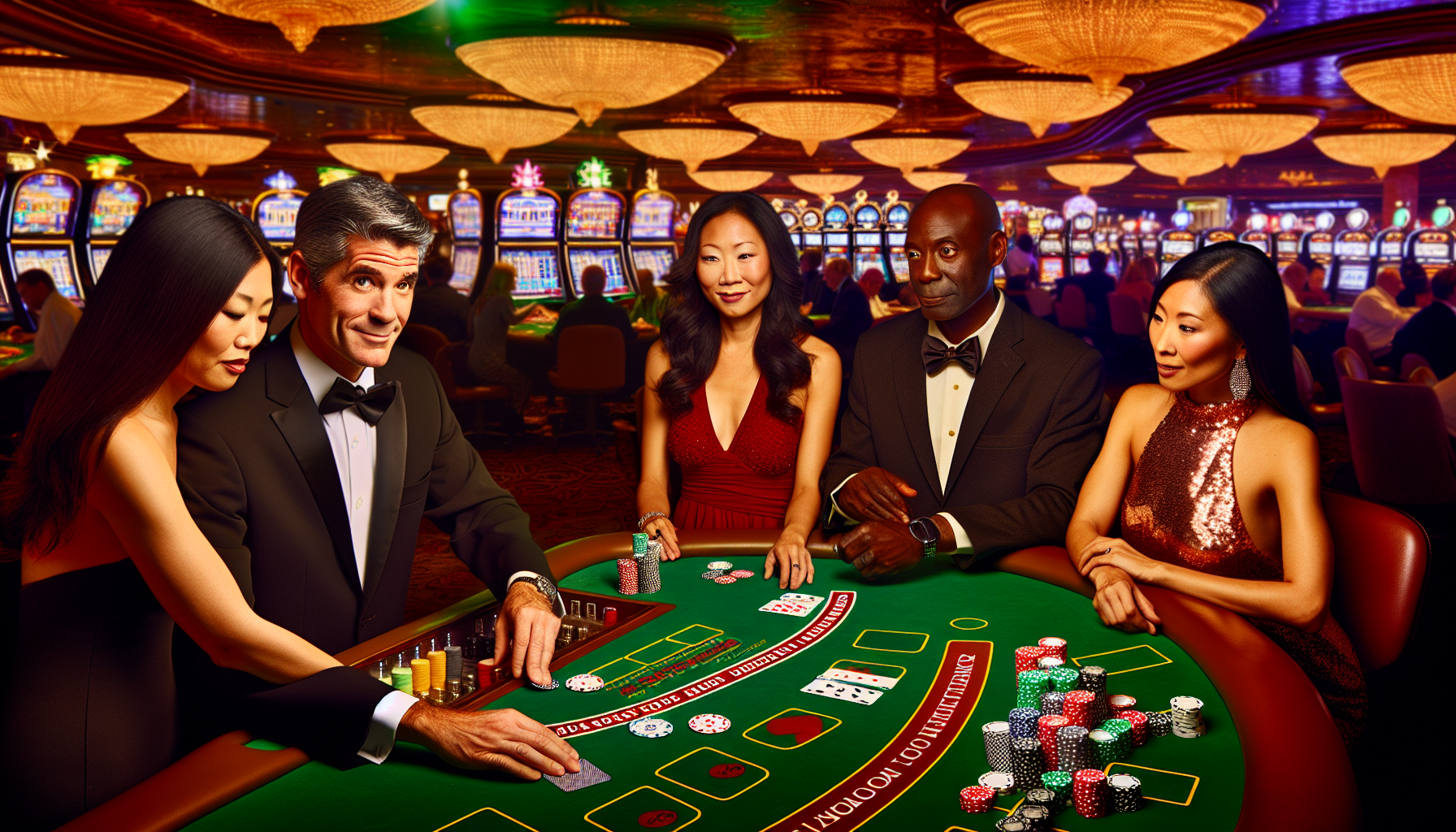 Leading Casino for Table Games - Image of people playing blackjack at a casino