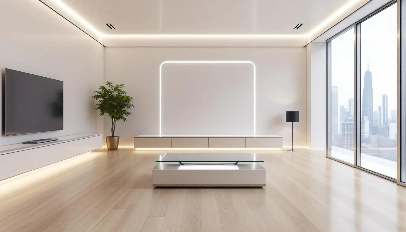 Un intérieur moderne conçu avec Home Design 3D, illustrant des meubles et des espaces.