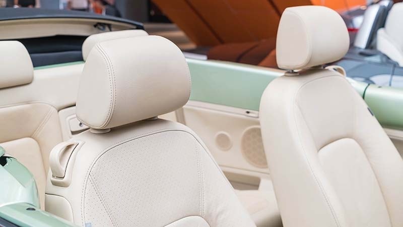 White leather car seats