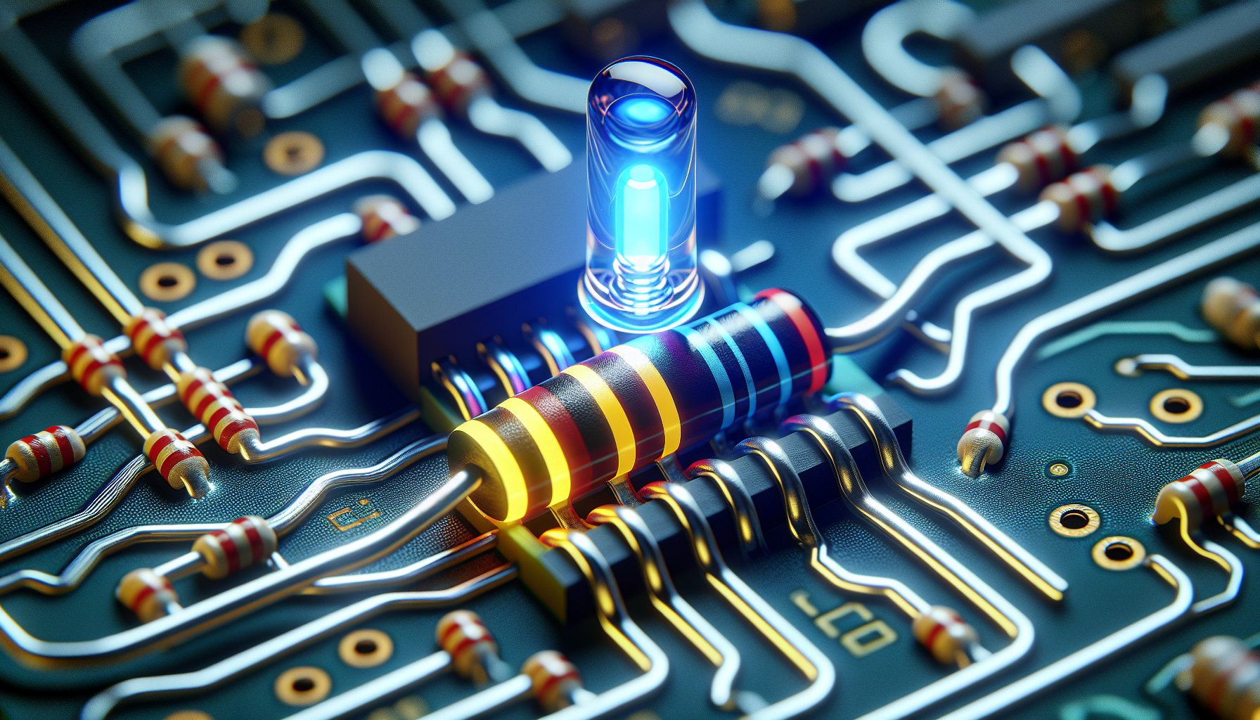 LED circuit with current-limiting resistor